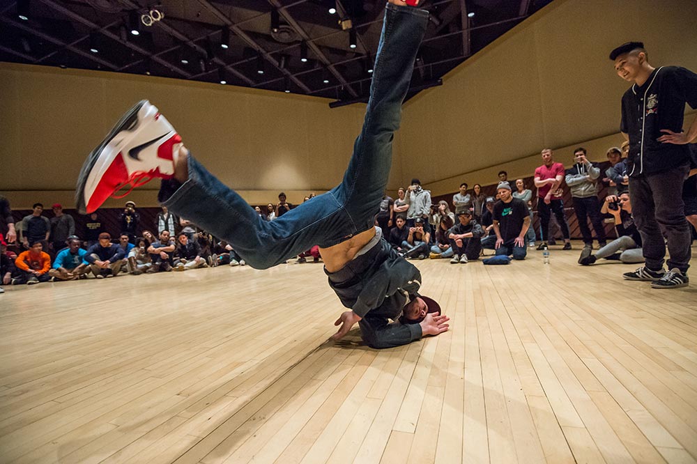 guy spins on his head