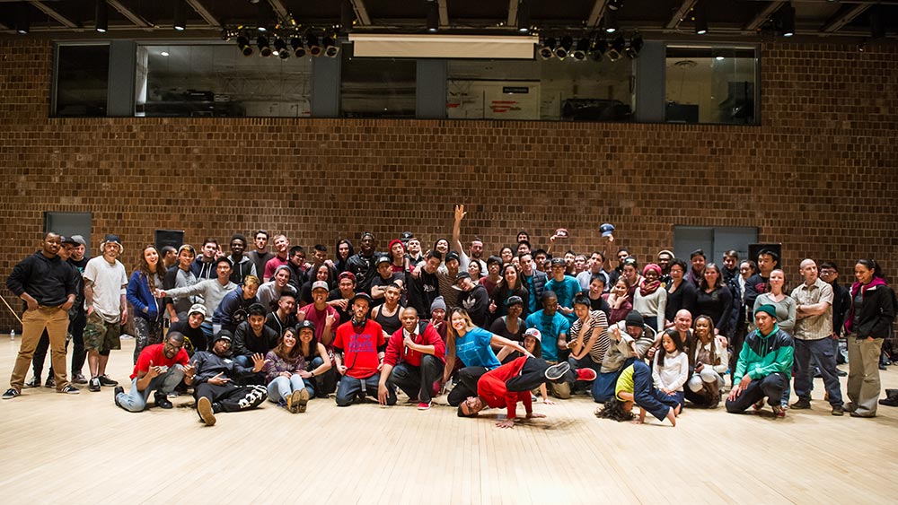 group of dancers on floor