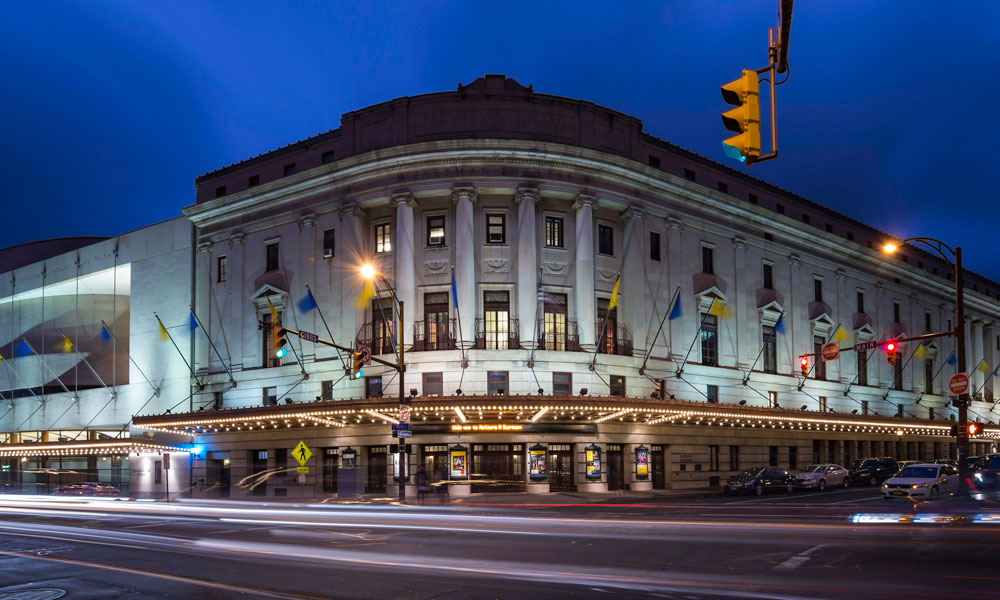 Exterior view of the University of Rochester's Eastman School of Music