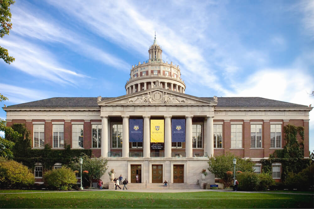 Front view of Rush Rhees Library