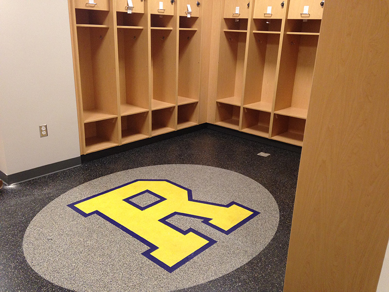A view of the locker room at Boehning Varsity House.