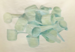 acrylic on found screen