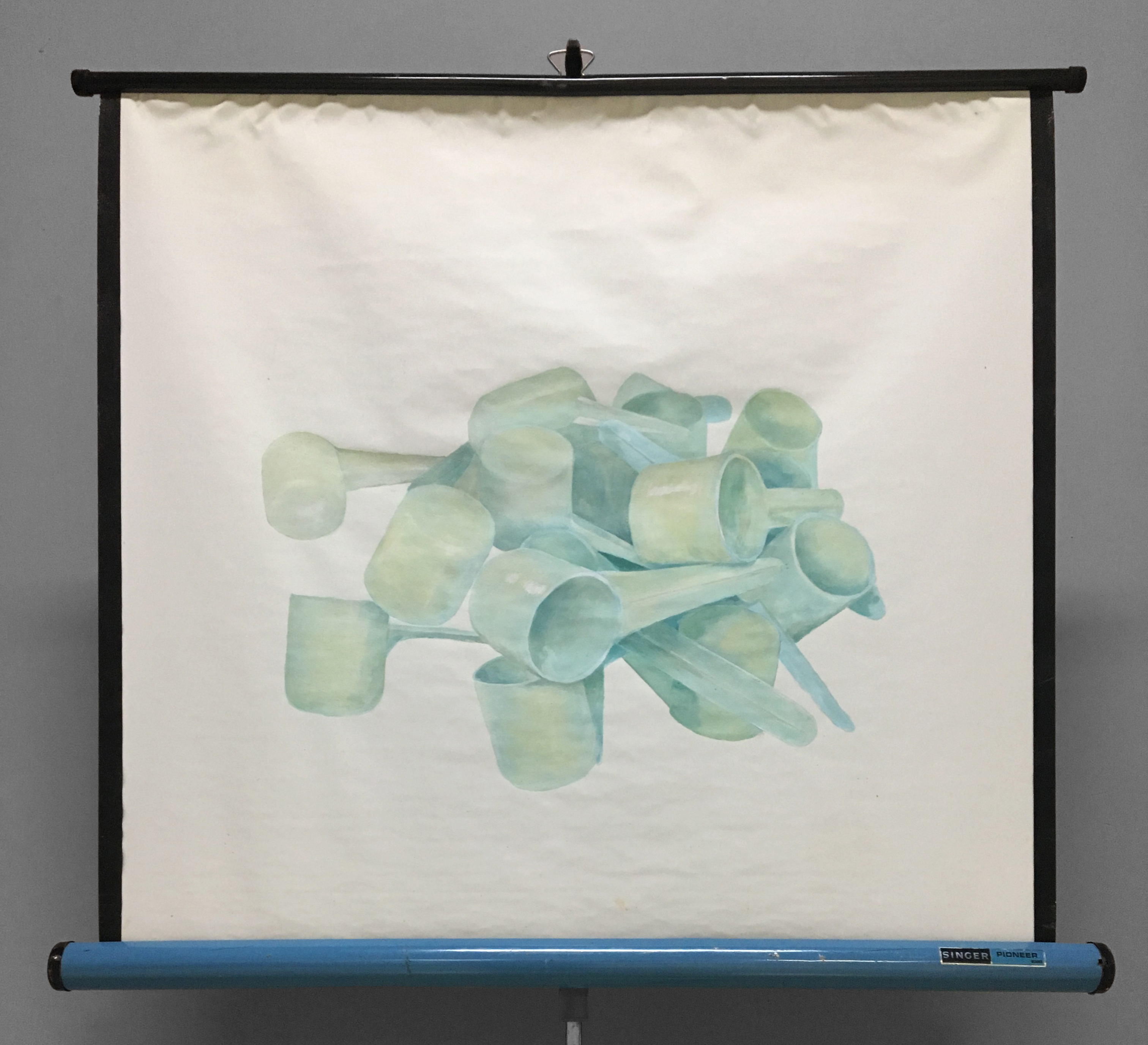 acrylic on found screen