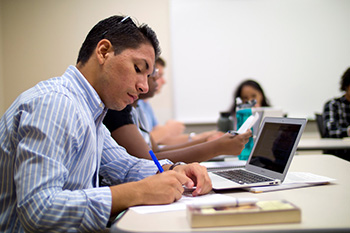 Student in a writing class.