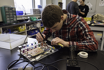 A student working on a project.