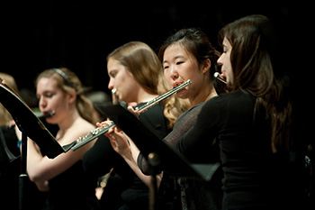 Students playing instruments