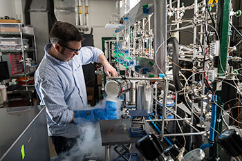 A student working in a lab