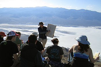 Students doing field work.