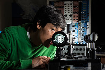 A student working in a lab