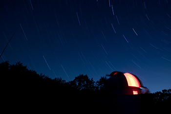 A night sky outside the Mees Observatory