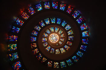 Stained glass spiral