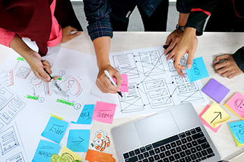 A table displaying student brainstorming of UX ideas.