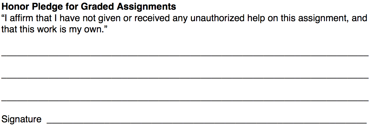 Assignment Honor Pledge