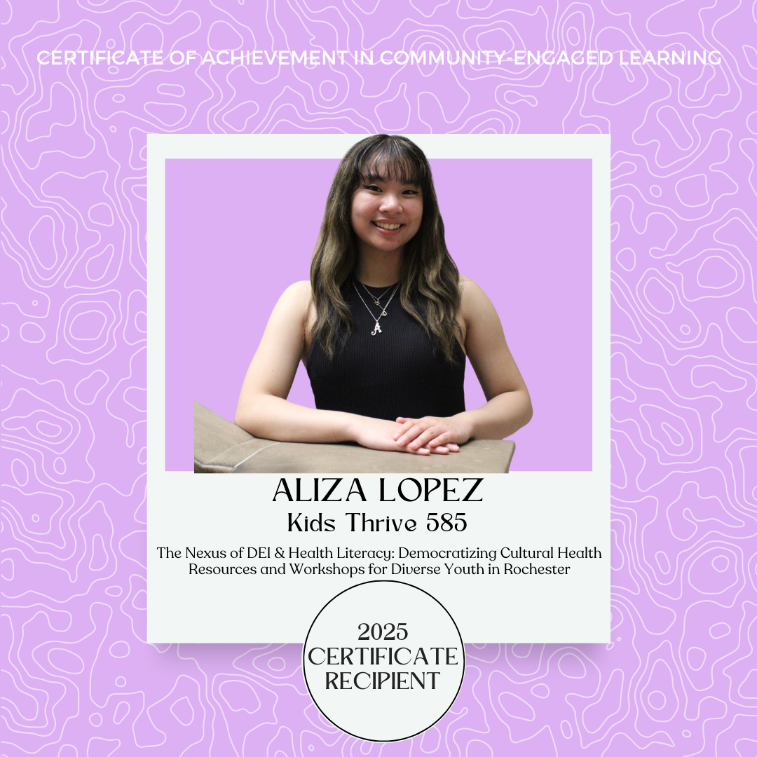 A headshot of the recipient in a Polaroid frame on a colored graphic background.