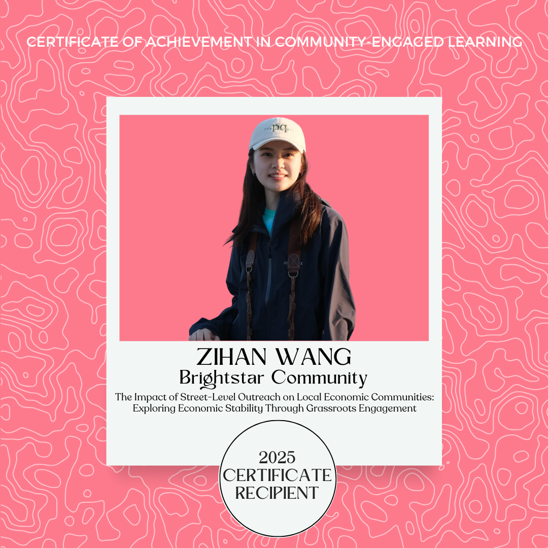 A headshot of the recipient in a Polaroid frame on a colored graphic background.