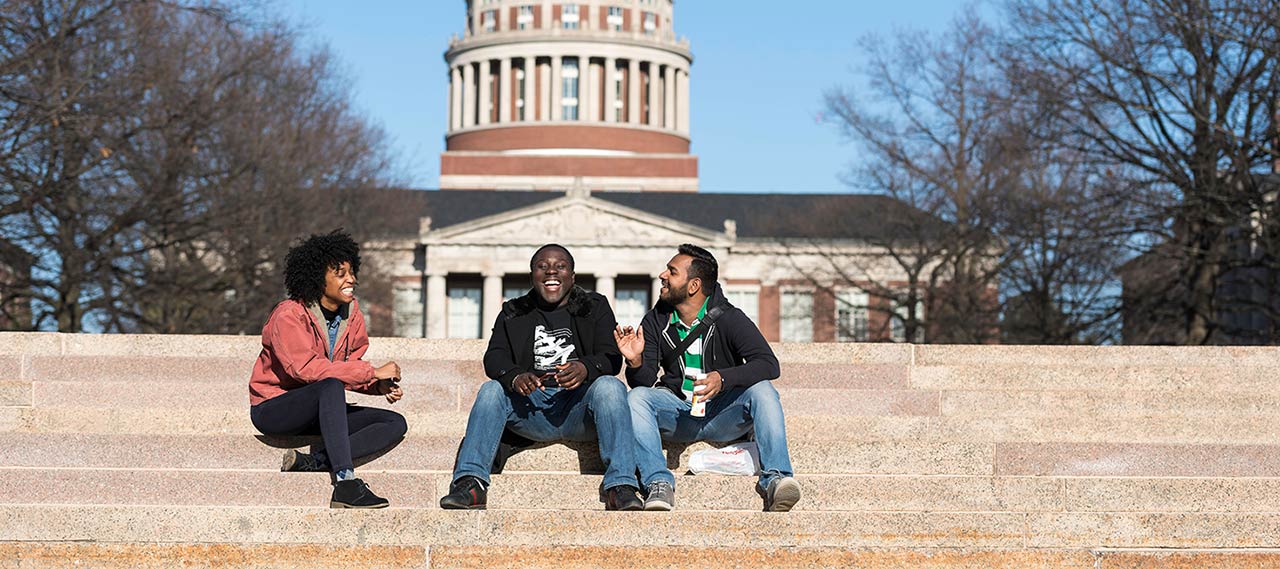 Students on the quad