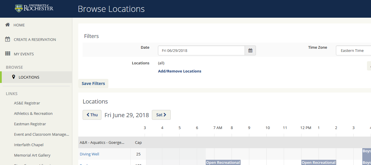 The EMS Web App dashboard