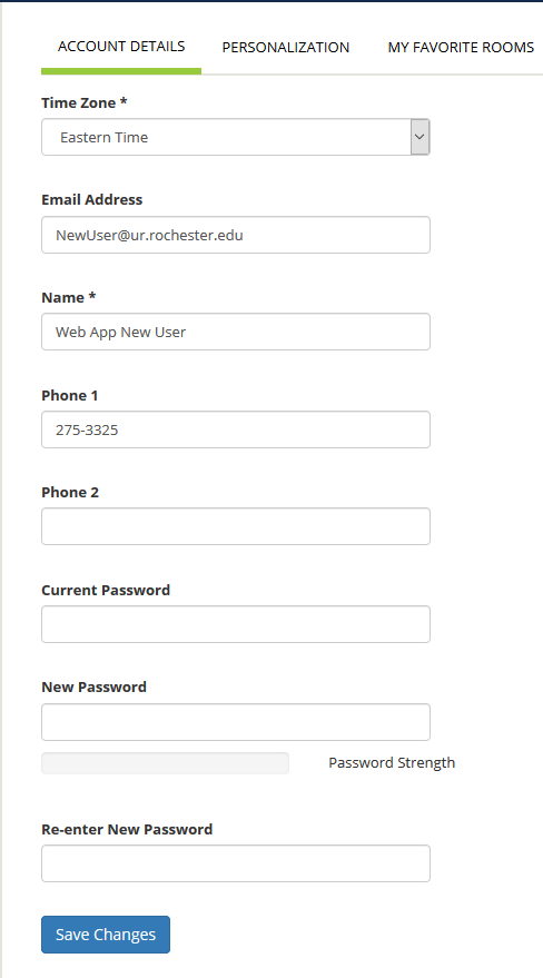 Password change form