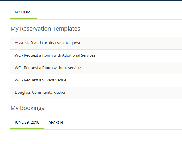 Reservation template list