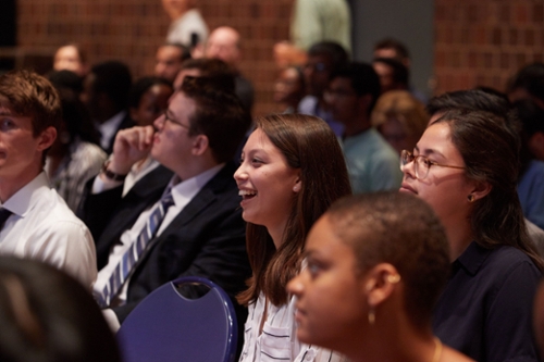 People at an REU event.