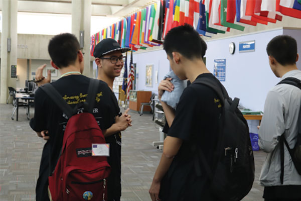 A group of smiling students.