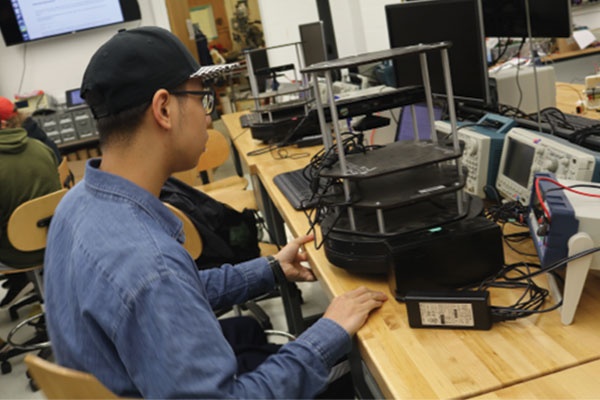 A student working on a project.