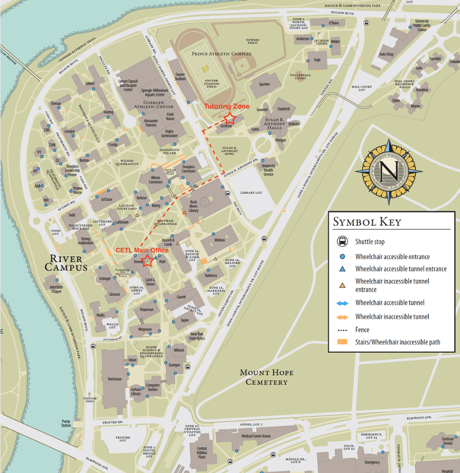 A map of River Campus.