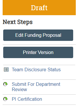 Screen shot of the draft page in IORA.