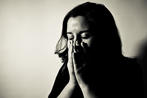 A woman in distress