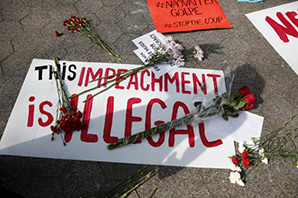 Impeachment protest sign