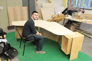 Student working on a project
