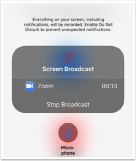 A screenshot of the broadcasting notice.