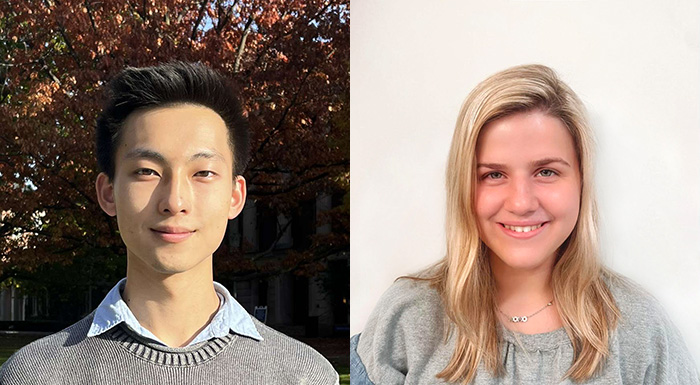 From left: Derek Chien ’25 and Margaret (“Maggie”) Hoare ’24.
