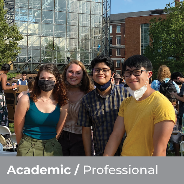 Academic/Professional - Students standing outside of Wilson Commons at the Fall Activities Fair