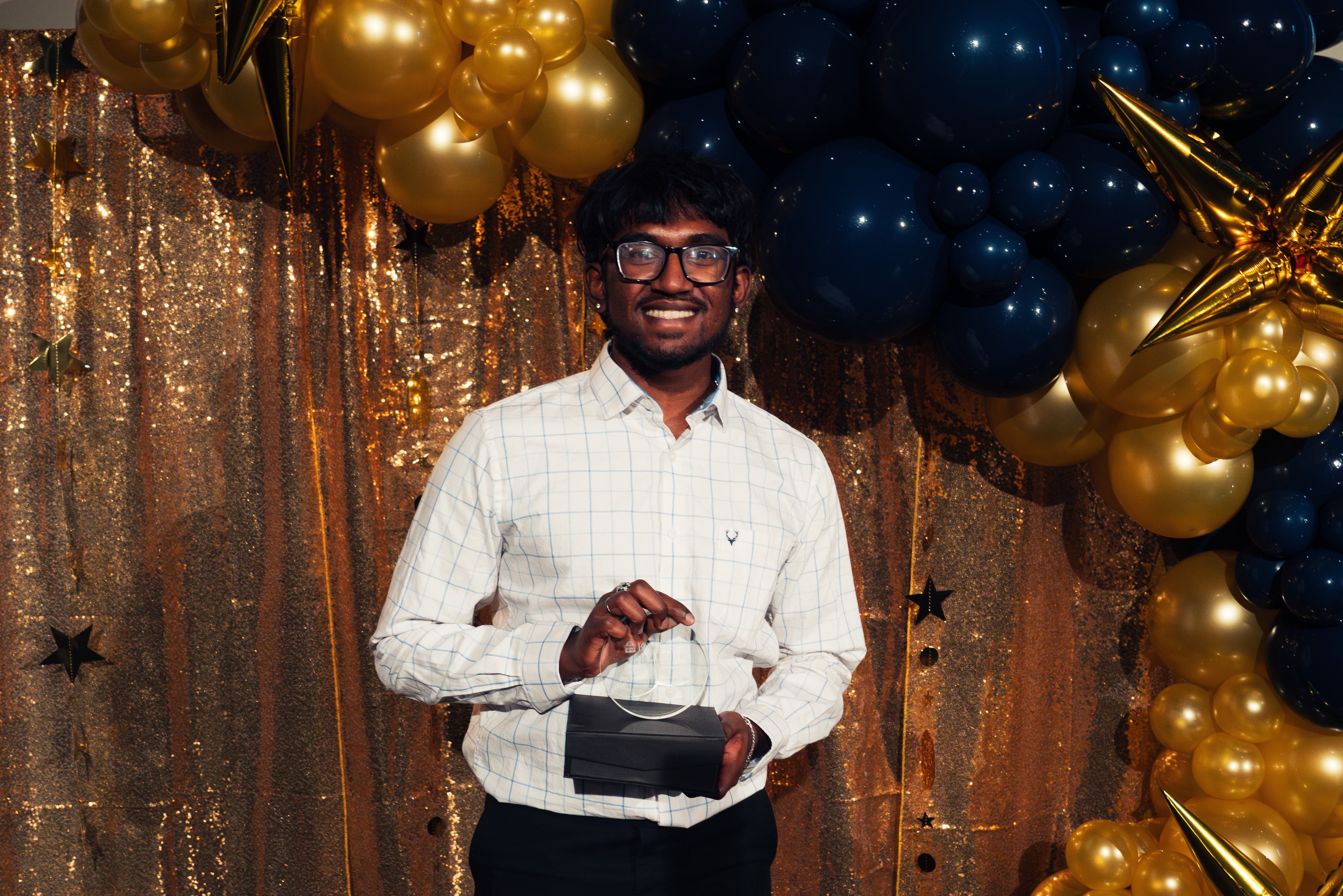 Accepting award