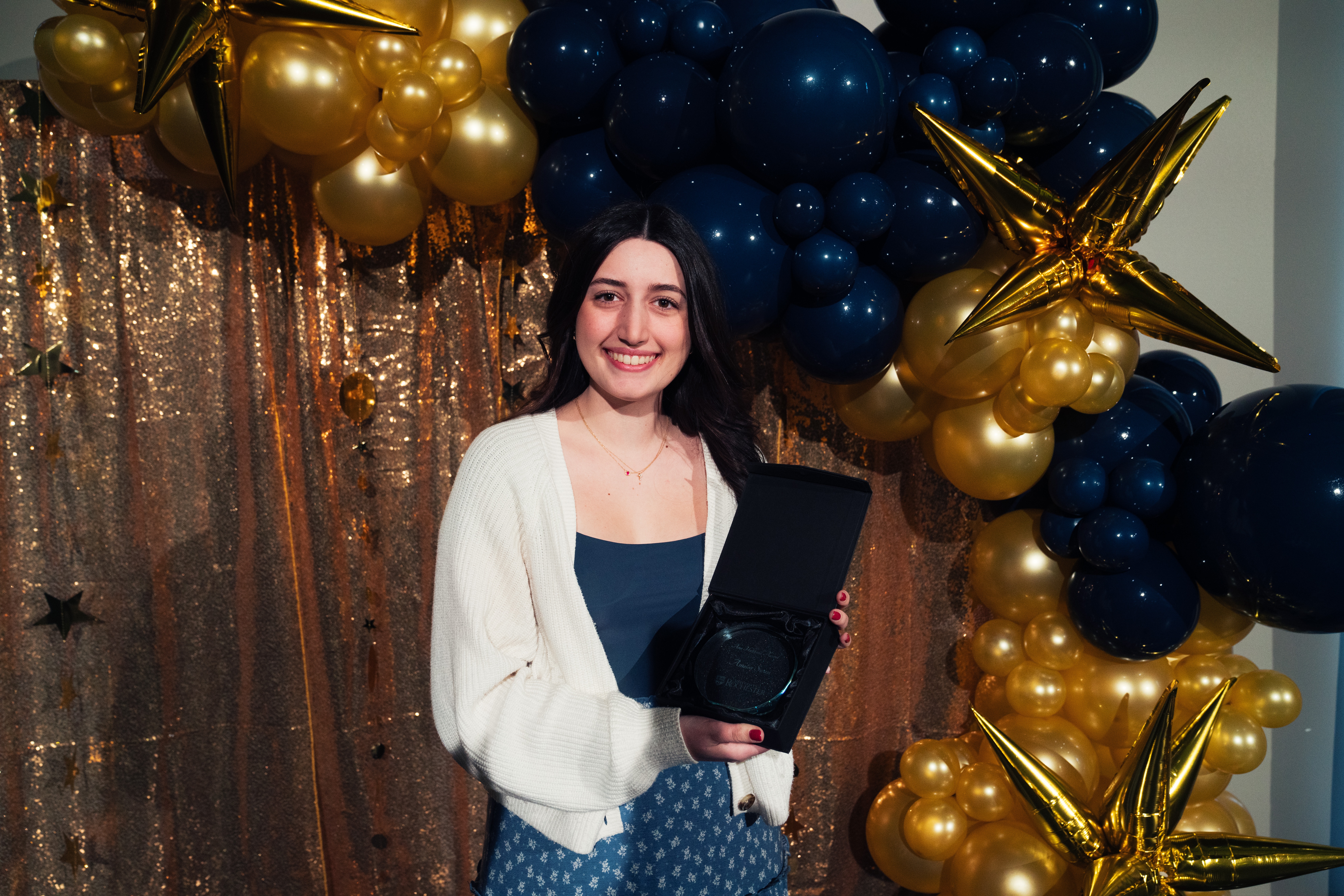 Amelia Swan Accepting Award