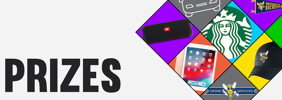 Prize banner displaying grid of prizes