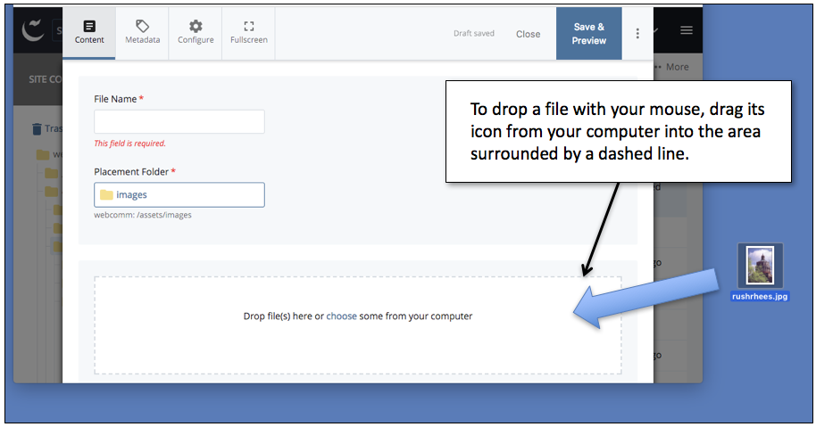 labeled screen shot