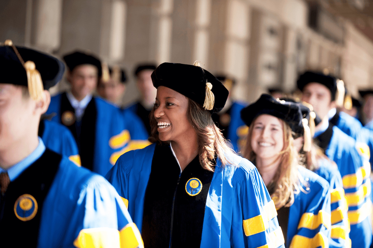 Students celebrating Commencement