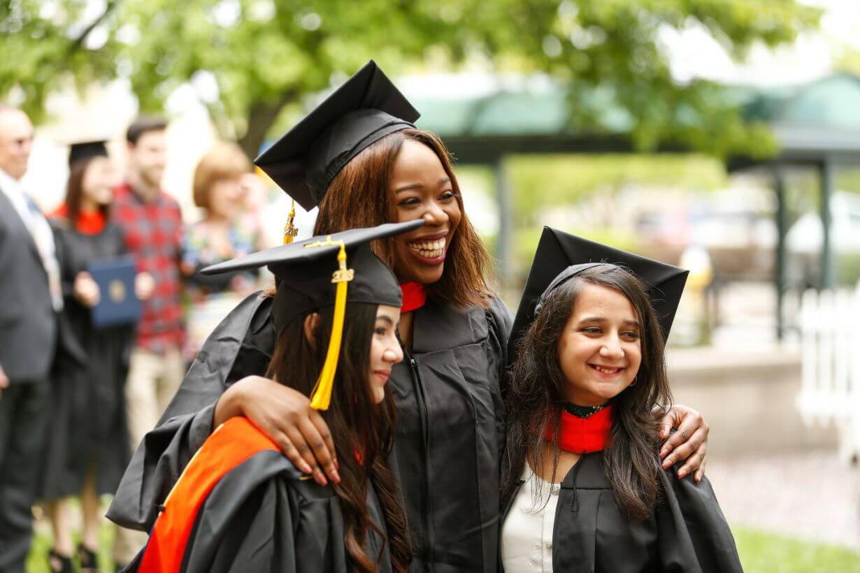 Students celebrating Commencement