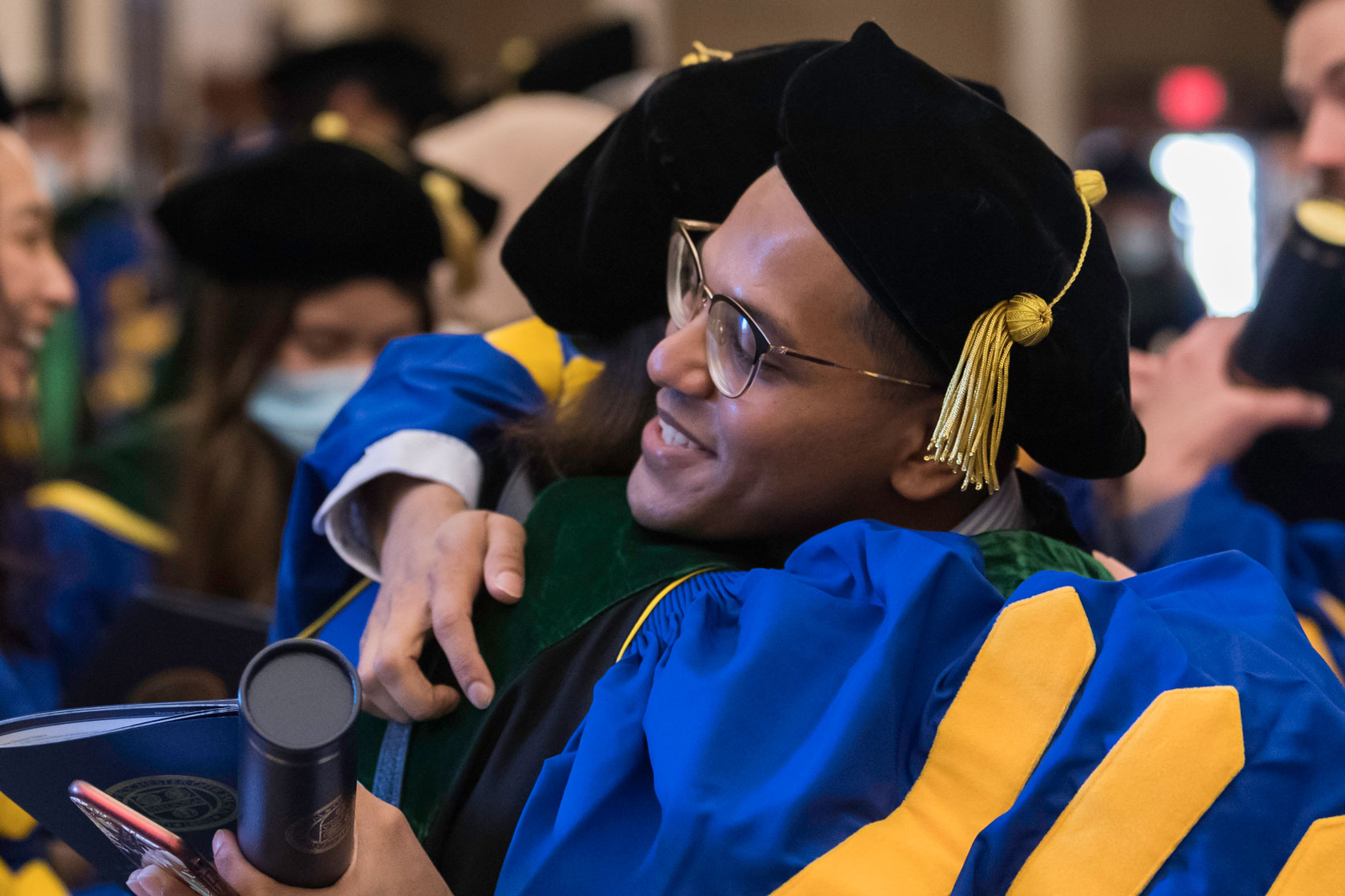 Students celebrate with a huge after commencement.