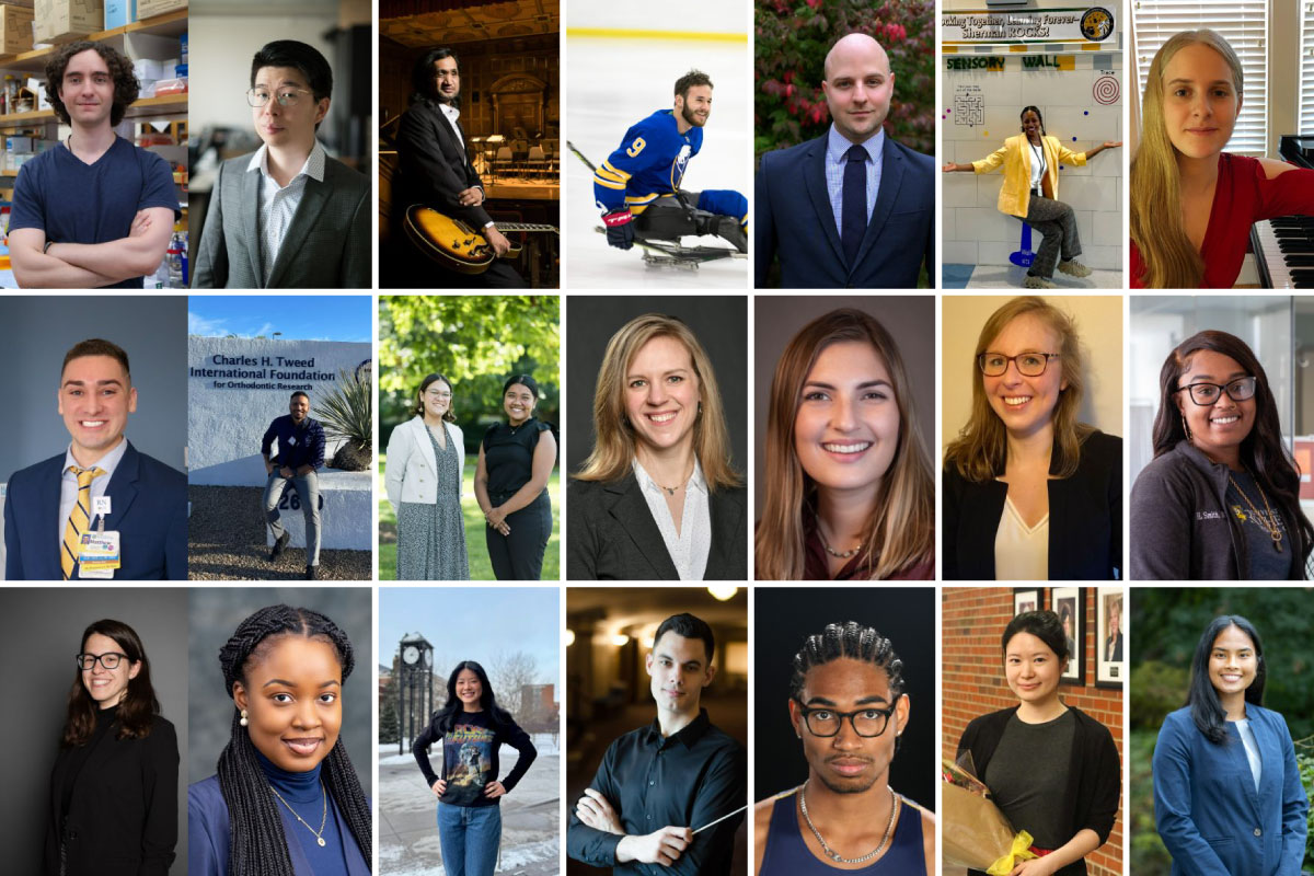 A collage featuring diverse students from various colleges, celebrating the Graduating Class of 2025 at the University of Rochester.