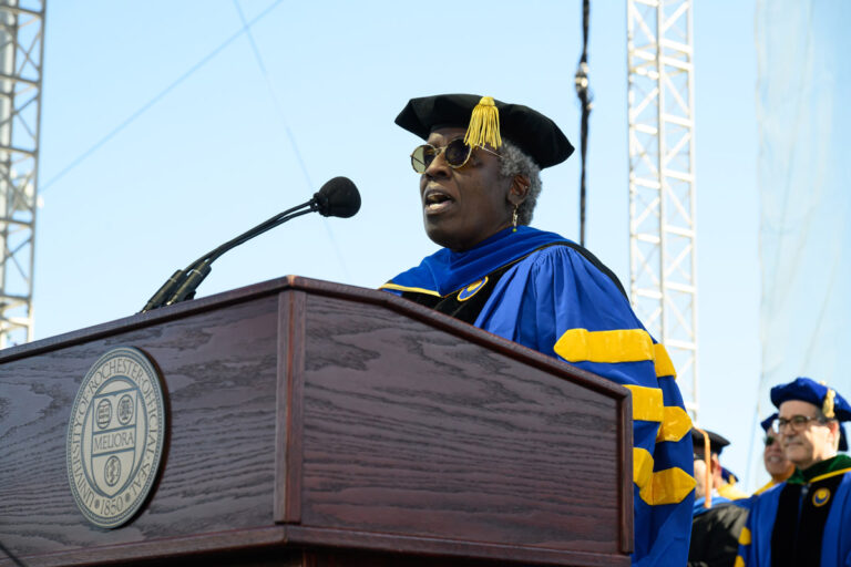 Reverend Robin Y. Franklin, Director, Chaplaincy Services, Strong Memorial Hospital delivers the invocation
