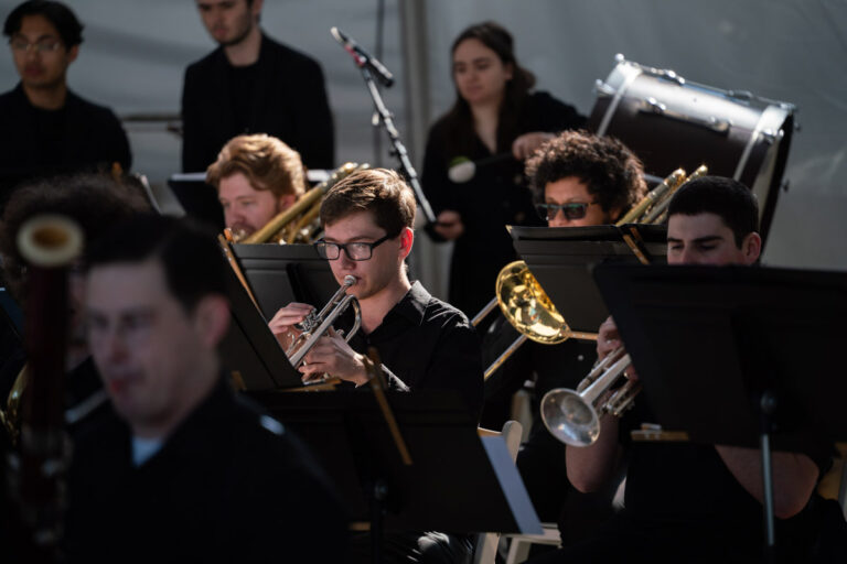 Student musicians perform during the University of Rochester’s Commencement Weekend ceremony.