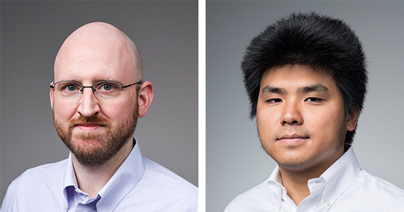 Headshots of William Renninger and Yuhao Zhu against a gray backgrounds.