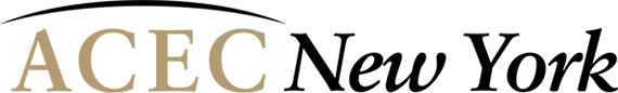 The logo of ACEC New York in brown and black text.