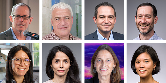 Headshots of eight University of Rochester faculty members who have received national accolades and recognition over the past year.