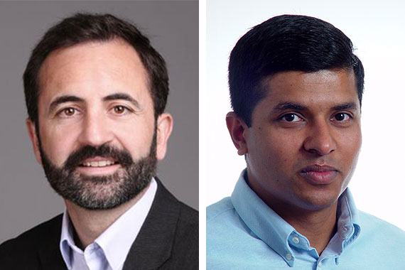 Side-by-side headshots of Edmund Lalor and Gaurav Sharma.
