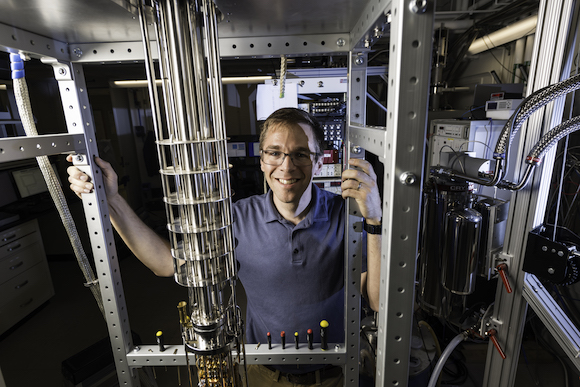 Assistant professor of physics John Nichol is photographed in his lab. 