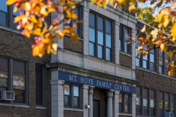 Photo of the front of the Mt. Hope Family Center building.